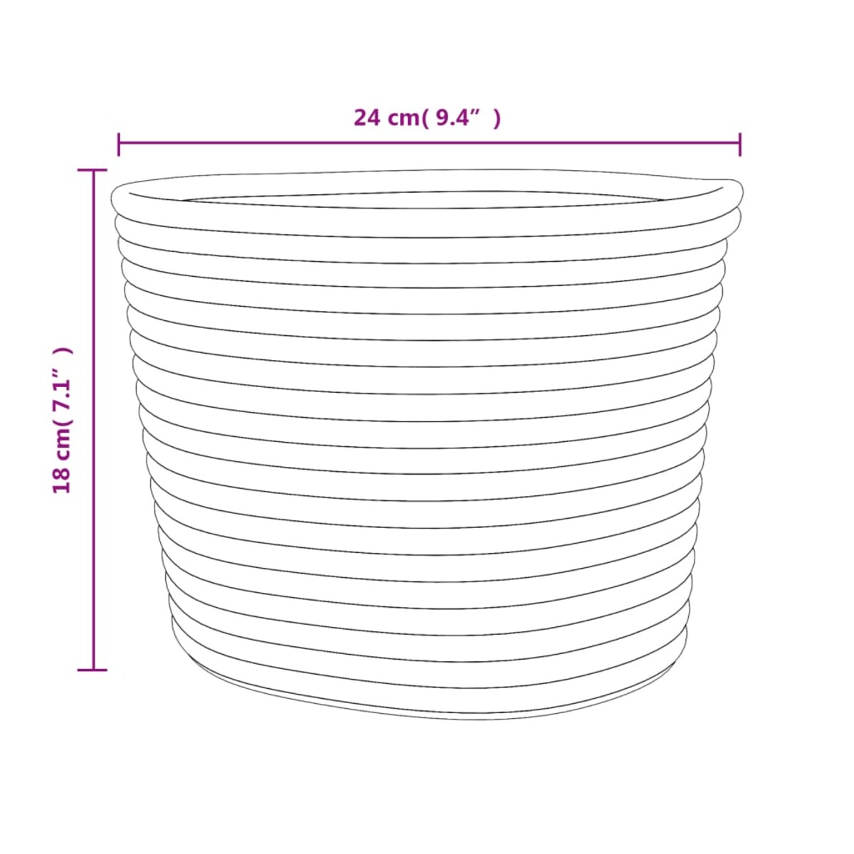 vidaXL Kosze do przechowywania, 2 szt, szaro-białe, Ø24x18 cm, bawełna