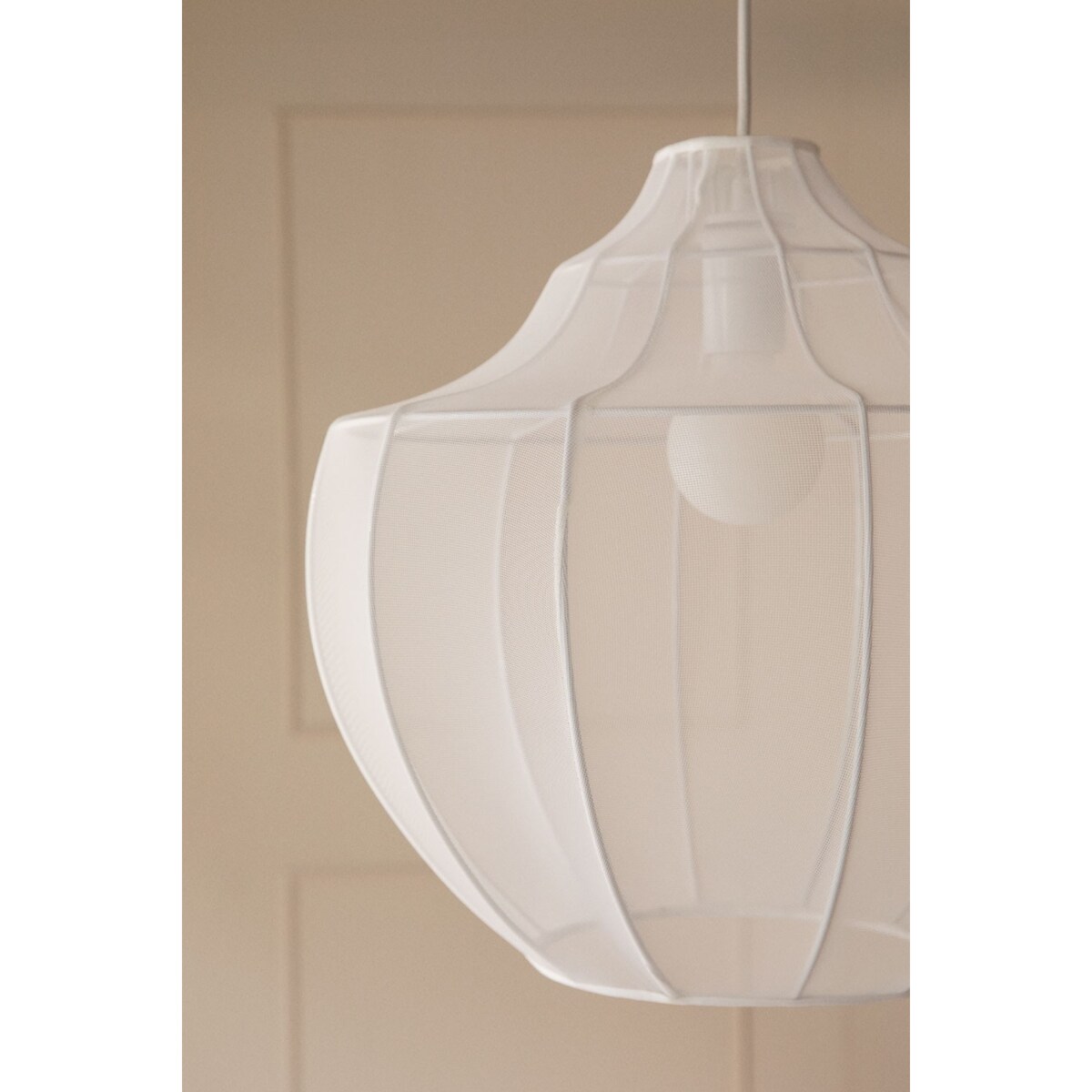 Lampa sufitowa z metalu i tkaniny biała Adaya Ø45 cm