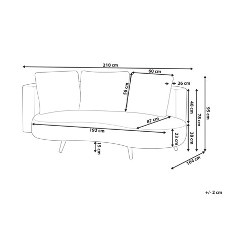 Sofa ogrodowa dla 3 osób PARORI Prawostronny Beżowy