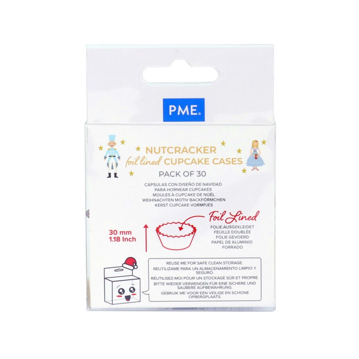 PME Papilotki do babeczek z motywem świątecznym (30 sztuk) jasnoróżowy