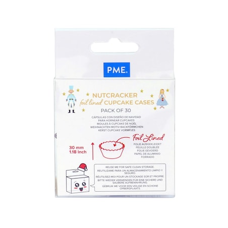 PME Papilotki do babeczek z motywem świątecznym (30 sztuk) jasnoróżowy