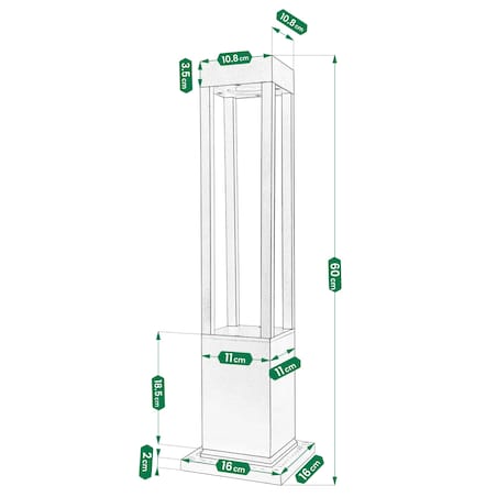 Lampka Słupek Ogrodowa 20 Led Solarna 60Cm Stojąca Na Pilot 3 Tryby Światła