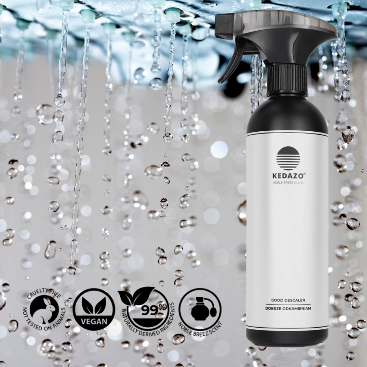 Odkamieniacz do kranów, pryszniców, dysz-KEDAZO Good Descaler — środek do odkamieniania | Blask bez kamienia