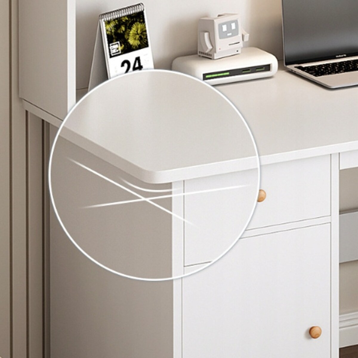 Biurko komputerowe białe loft pod laptop stolik z regałem gamingowe duże