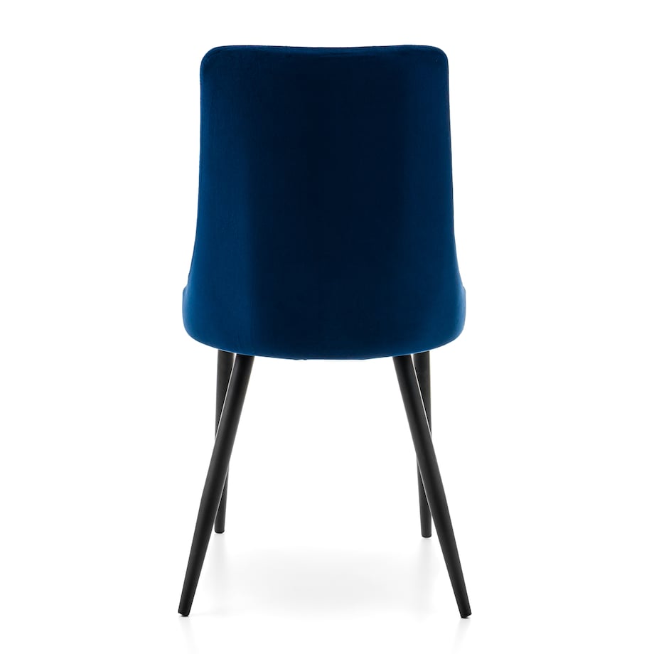 Krzesło tapicerowane welurowe do salonu jadalni UNO granatowe