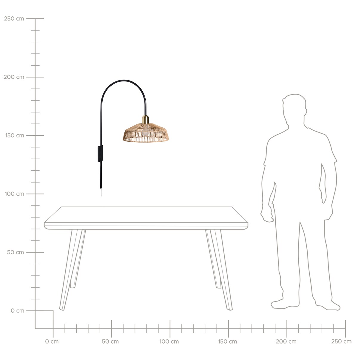 Lampa ścienna NOSARA Naturalny Papierowa plecionka