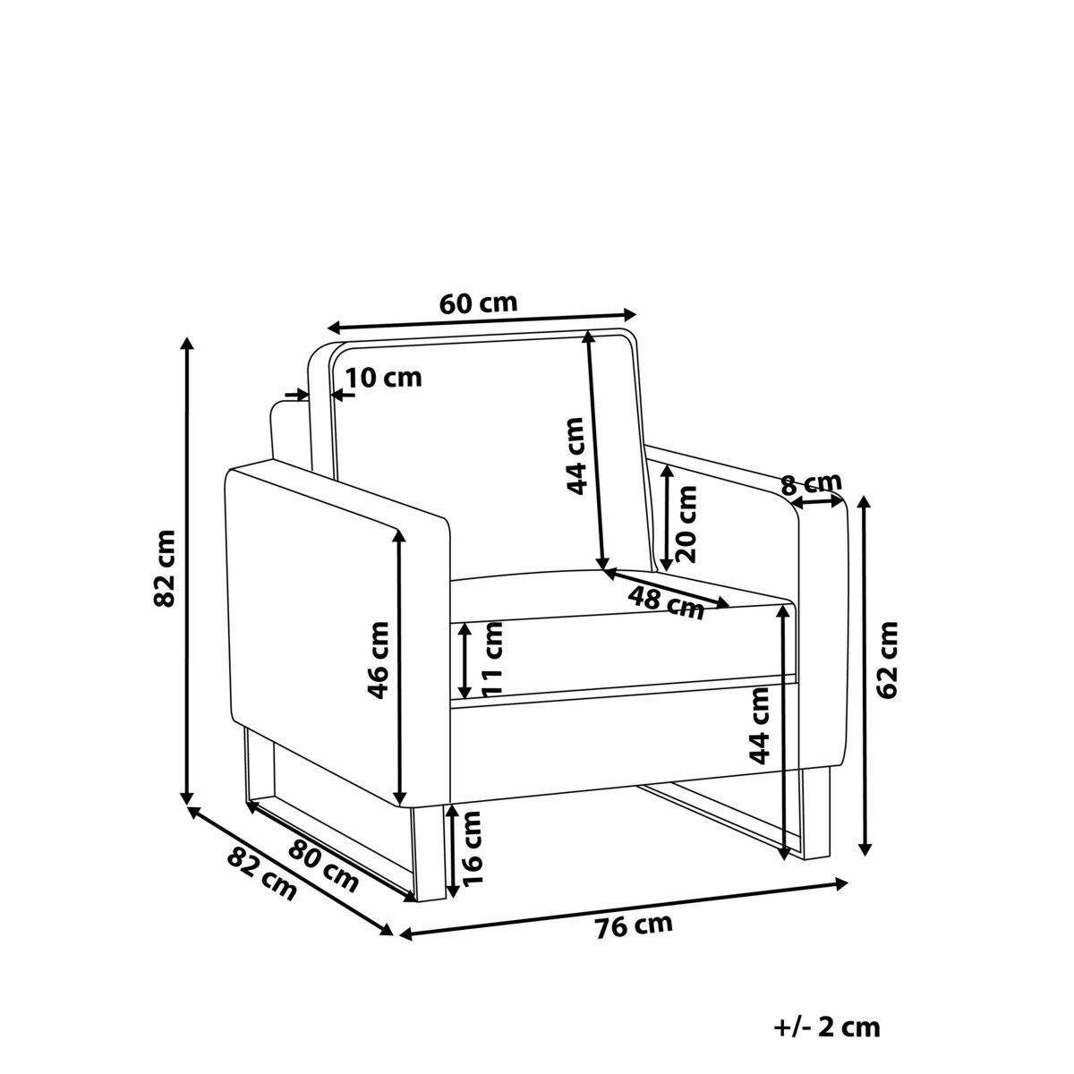 Fotel sztruksowy czarny VIND