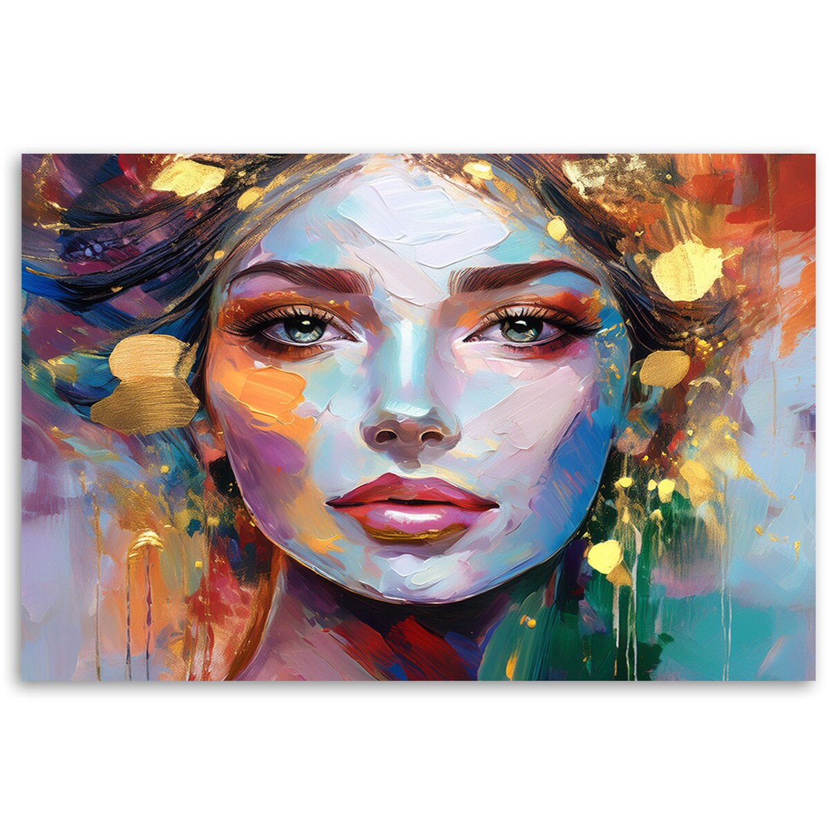 Feeby Obraz do salonu nowoczesny, Portret kobiety kolorowy 90x60