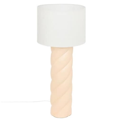 Lampa podłogowa ceramiczna beżowa 102 cm