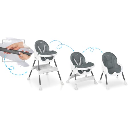Krzesełko do karmienia dla dzieci Ricokids Mani szare 3w1 regulowane fotelik tacka