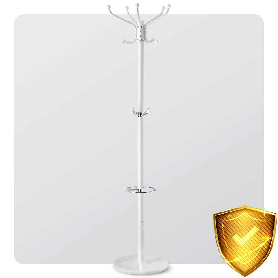 Wieszak na ubrania stojący podłogowy marmur biały Massido