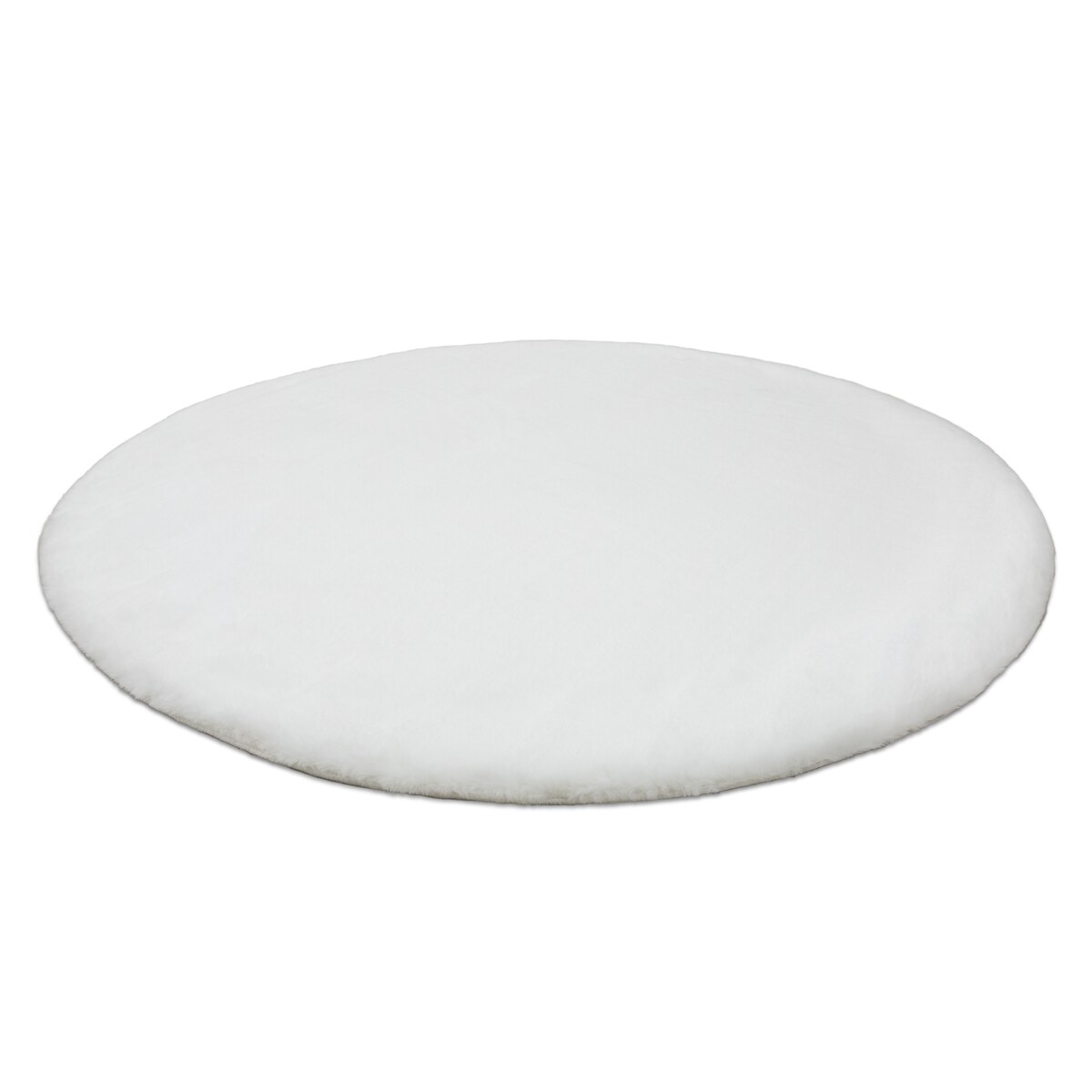 Dywan BUNNY koło biały IMITACJA FUTRA koło 80 cm