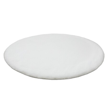 Dywan BUNNY koło biały IMITACJA FUTRA koło 80 cm