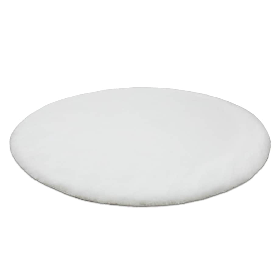 Dywan BUNNY koło biały IMITACJA FUTRA koło 80 cm