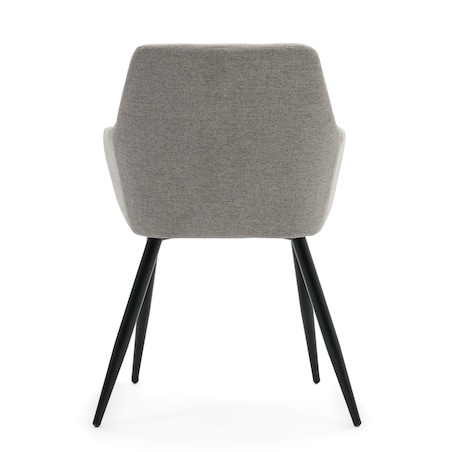 Krzesło nowoczesne tapicerowane NORDI szare na czarnych nogach