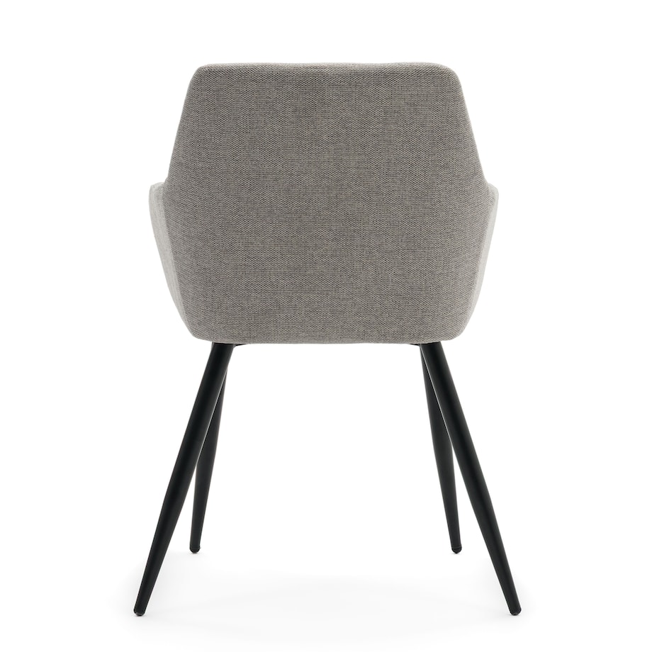 Krzesło nowoczesne tapicerowane NORDI szare na czarnych nogach
