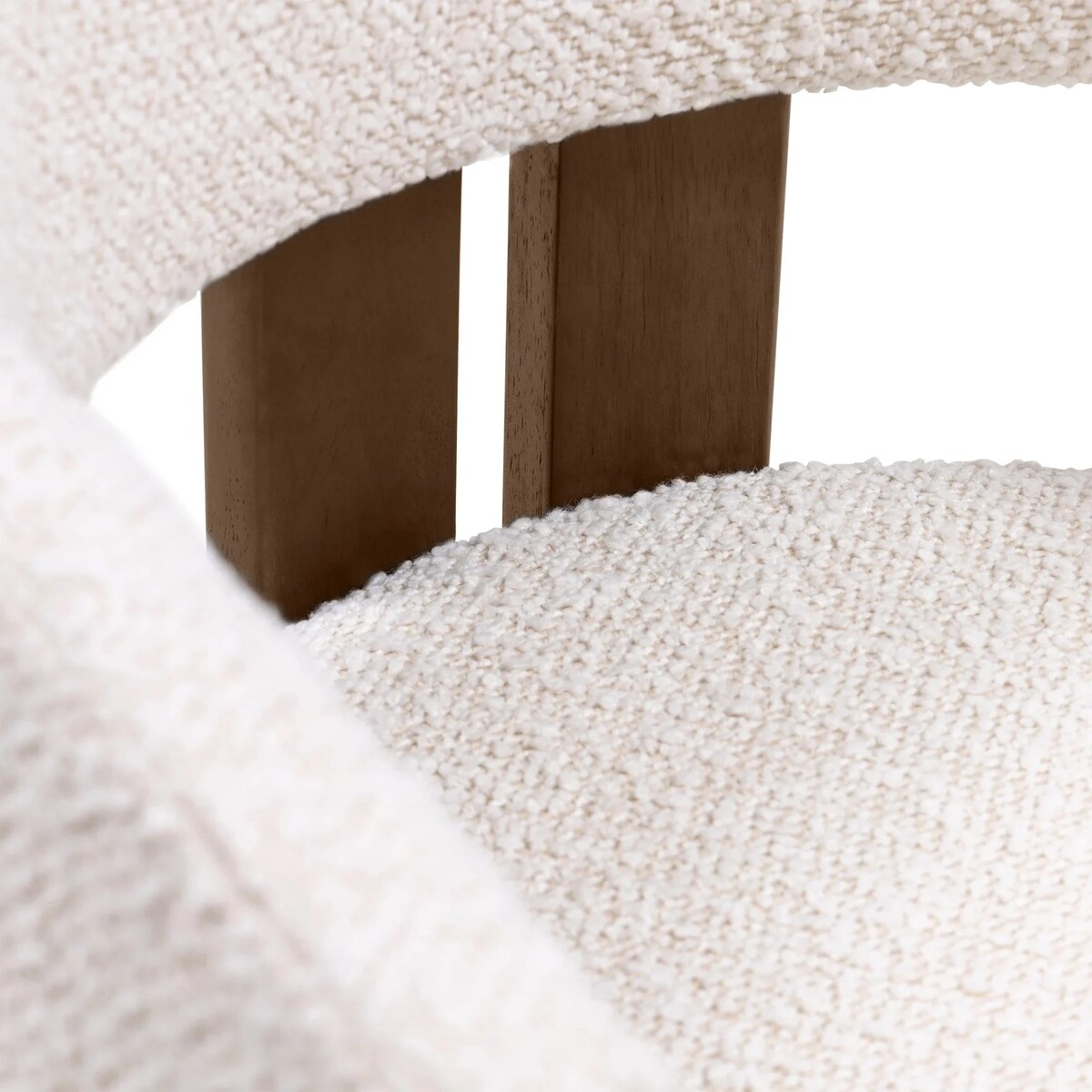 Krzesło z drewna kauczukowego GOMMA - II 70x57x53 cm jasnobeżowe/orzech boucle