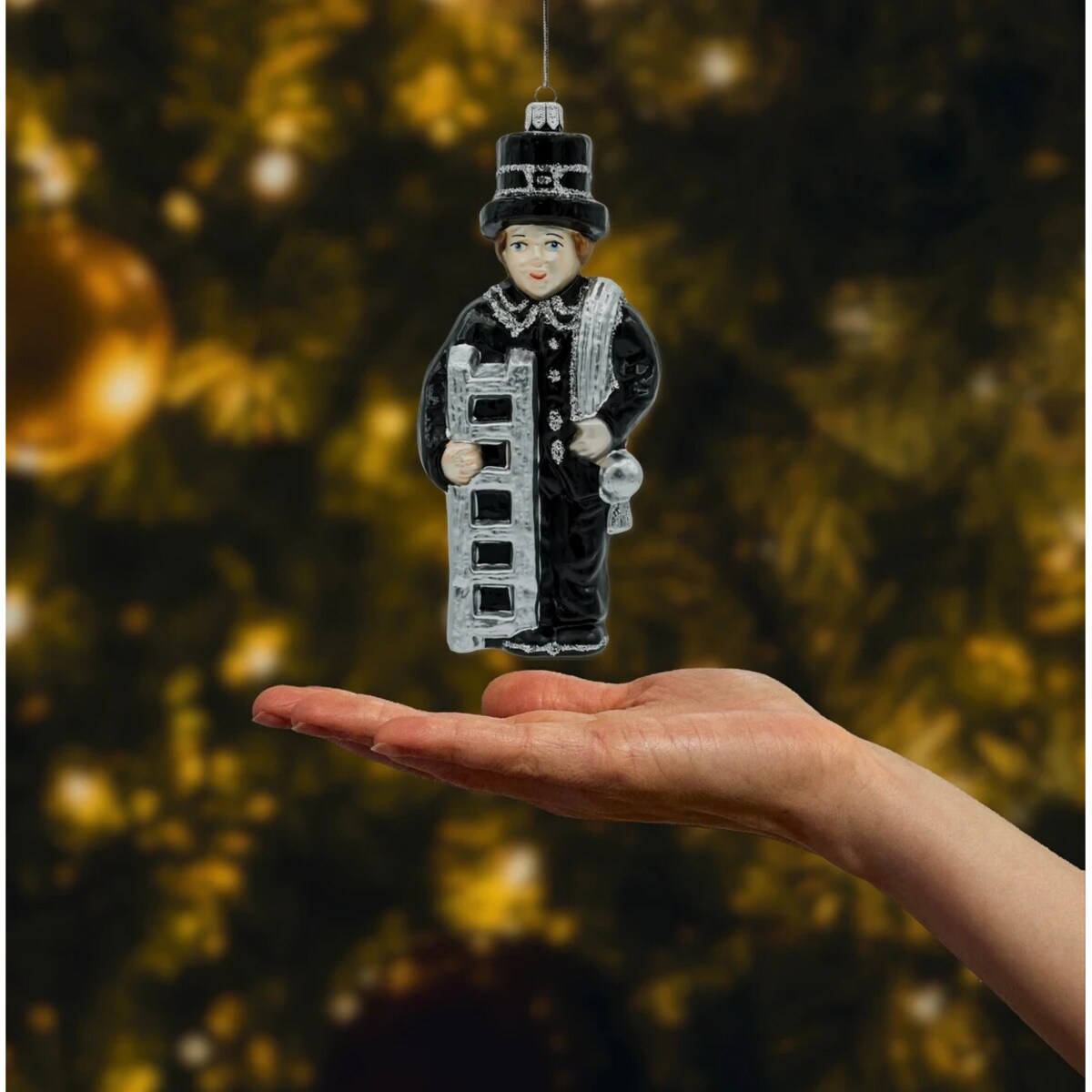 Bombka choinkowa: Kominiarz z drabiną