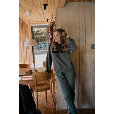 Spodnie typu jogger zielone khaki M