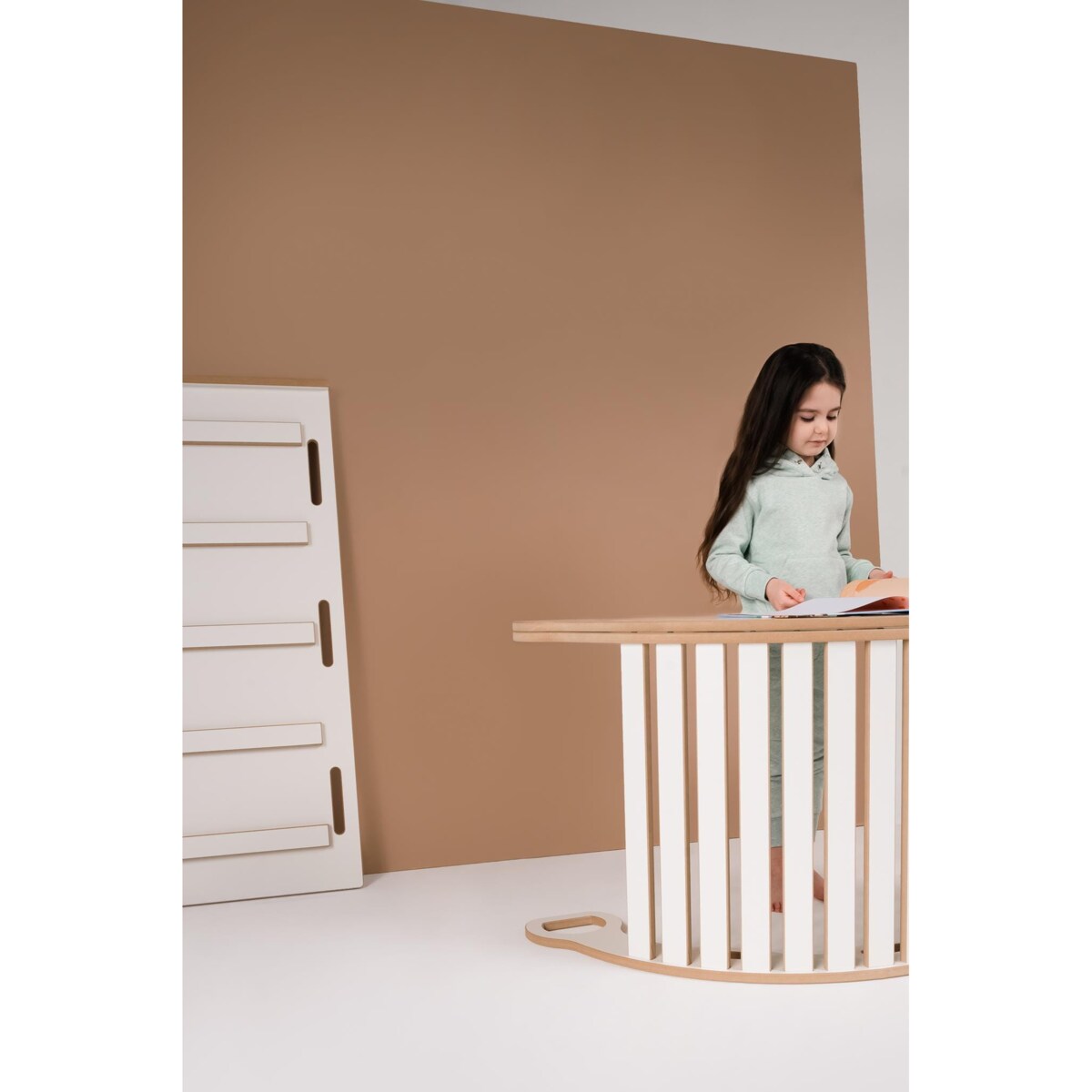 3w1 DUŻY bujak montessori z uchwytami + DUŻA zjeżdżalnia DRABINKA + blat