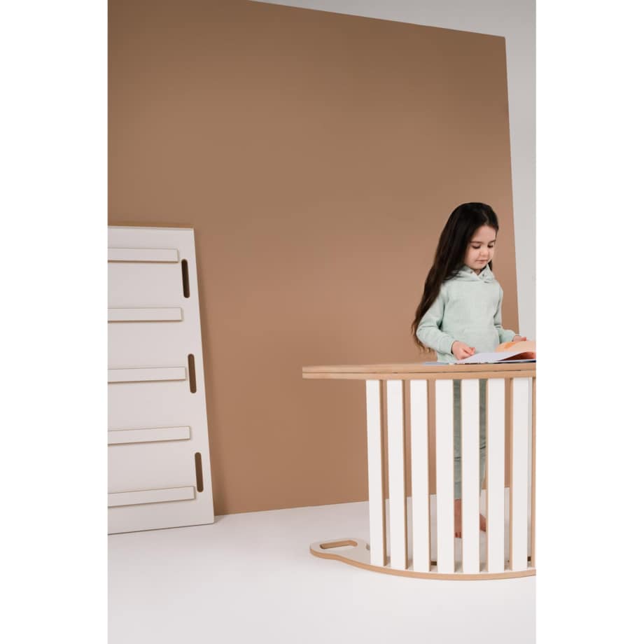 3w1 DUŻY bujak montessori z uchwytami + DUŻA zjeżdżalnia DRABINKA + blat