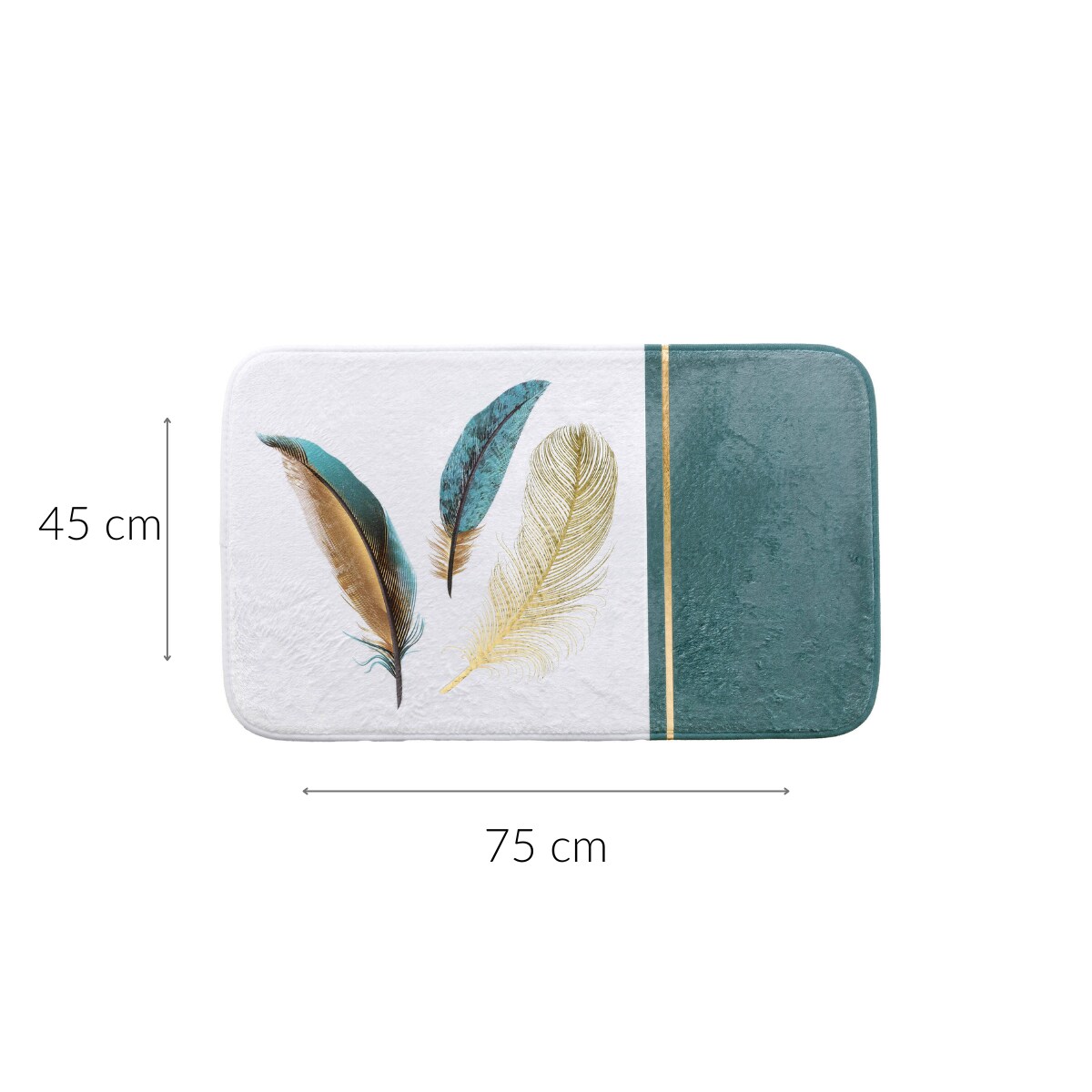 Mata łazienkowa ze złotym wzorem, PLUMISS, 45 x 75 cm