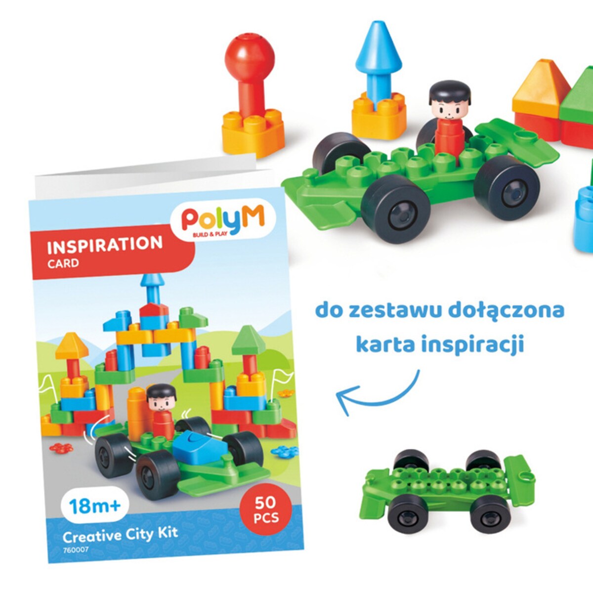 Miękkie Klocki Konstrukcyjne Miasto 50 el. 18m+ PolyM