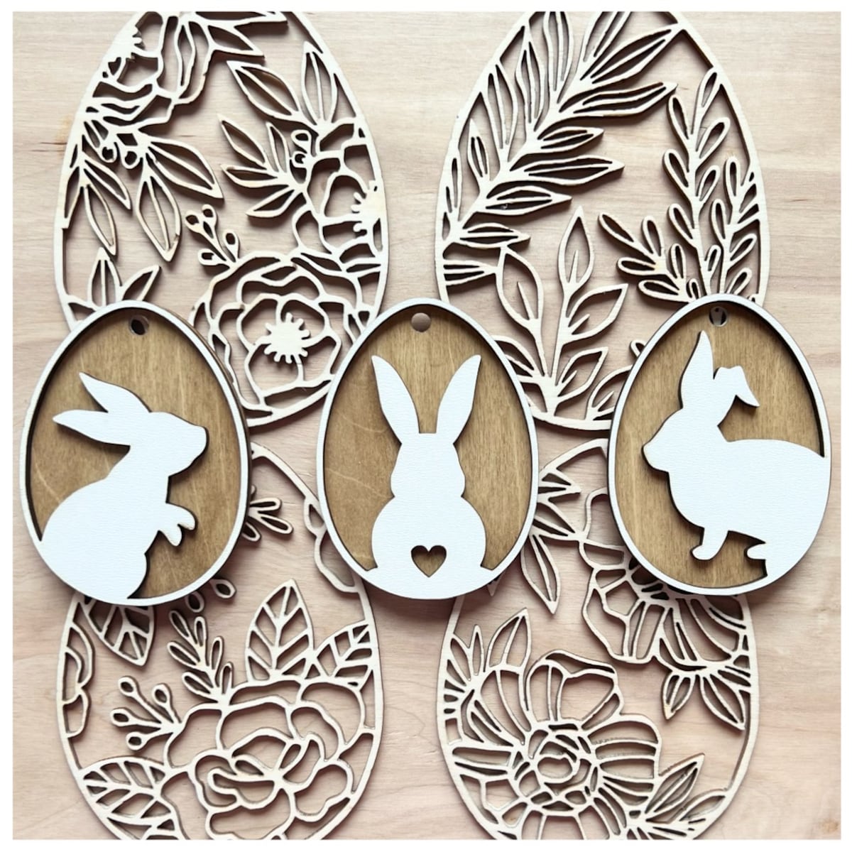 Zawieszki wielkanocne JAJKA 6 szt jednostronny