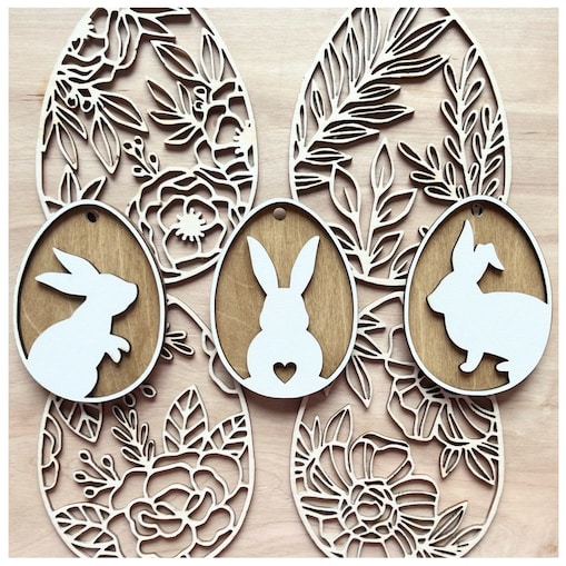 Zawieszki wielkanocne JAJKA 6 szt jednostronny