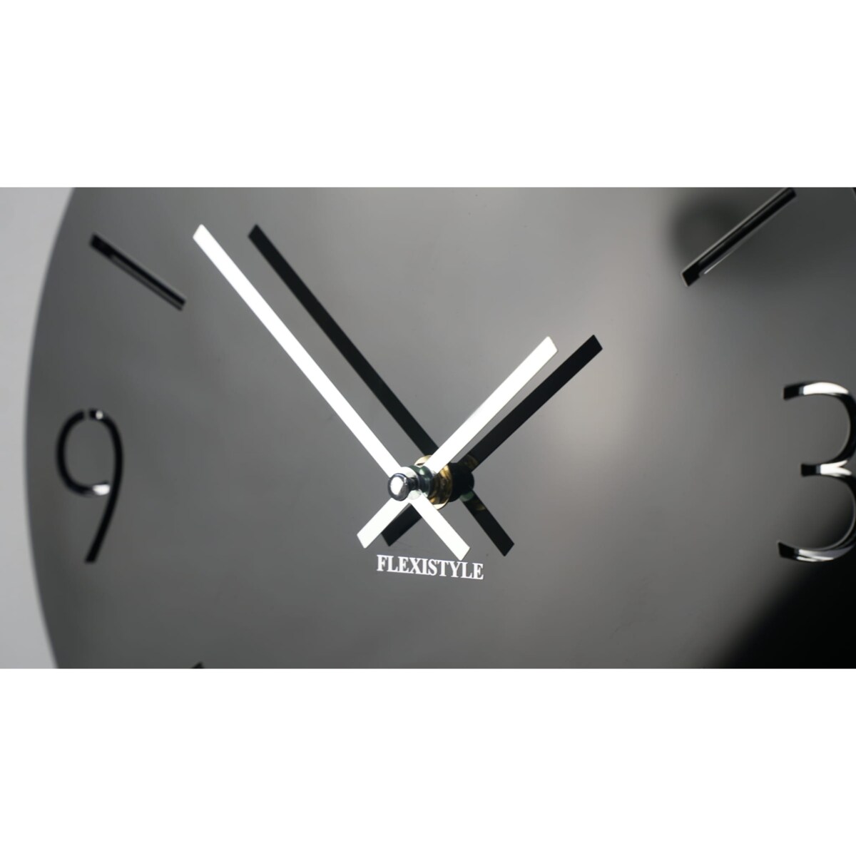 Duży zegar ścienny SLIM czarny połysk