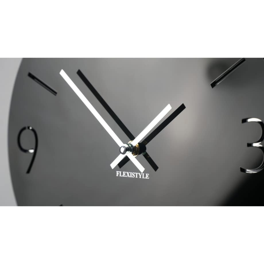 Duży zegar ścienny SLIM czarny połysk