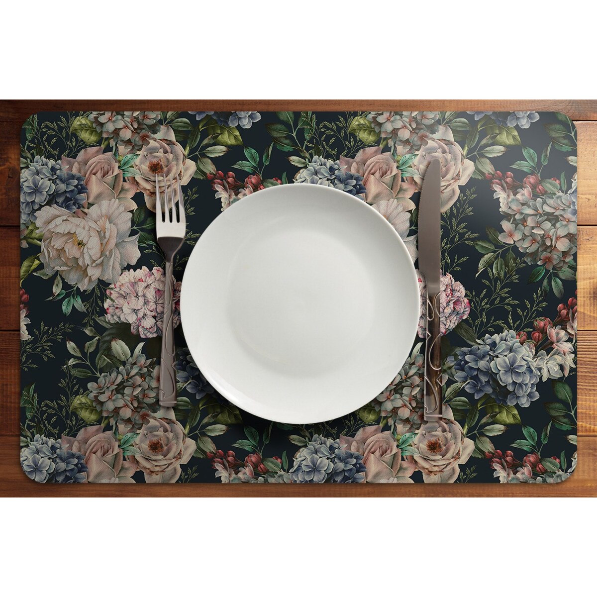 Komplet mat pod talerz Retro kwiaty, 6 szt. 45x30cm