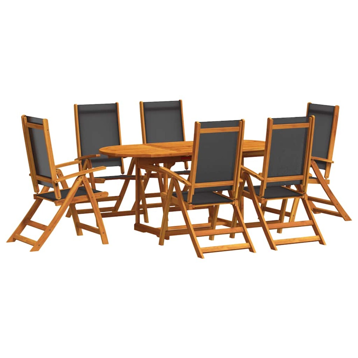 vidaXL 7-cz. zestaw mebli ogrodowych, lite drewno akacjowe i textilene