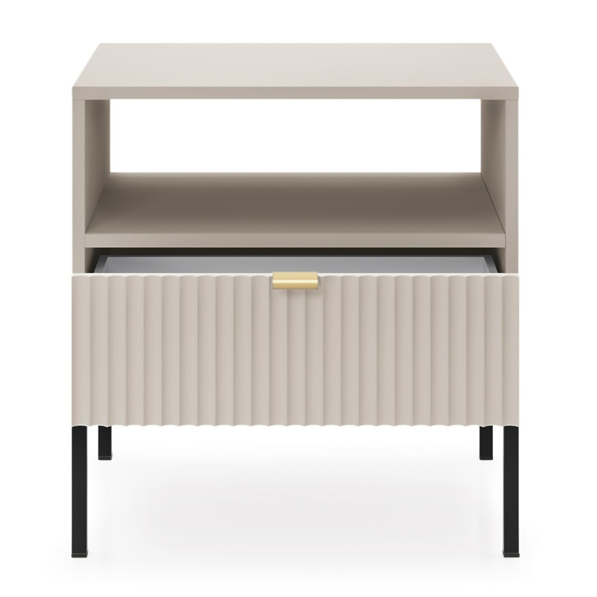 Szafka nocna NEW do sypialni - kaszmirowa+ st. czarny