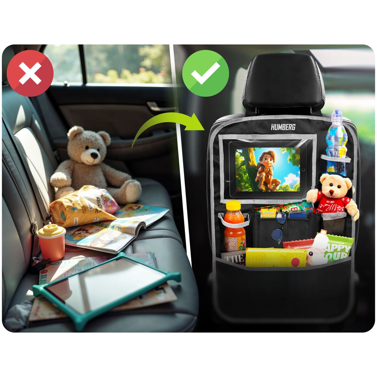 Organizer na fotel samochodowy torba do auta osłona na siedzenie Humberg