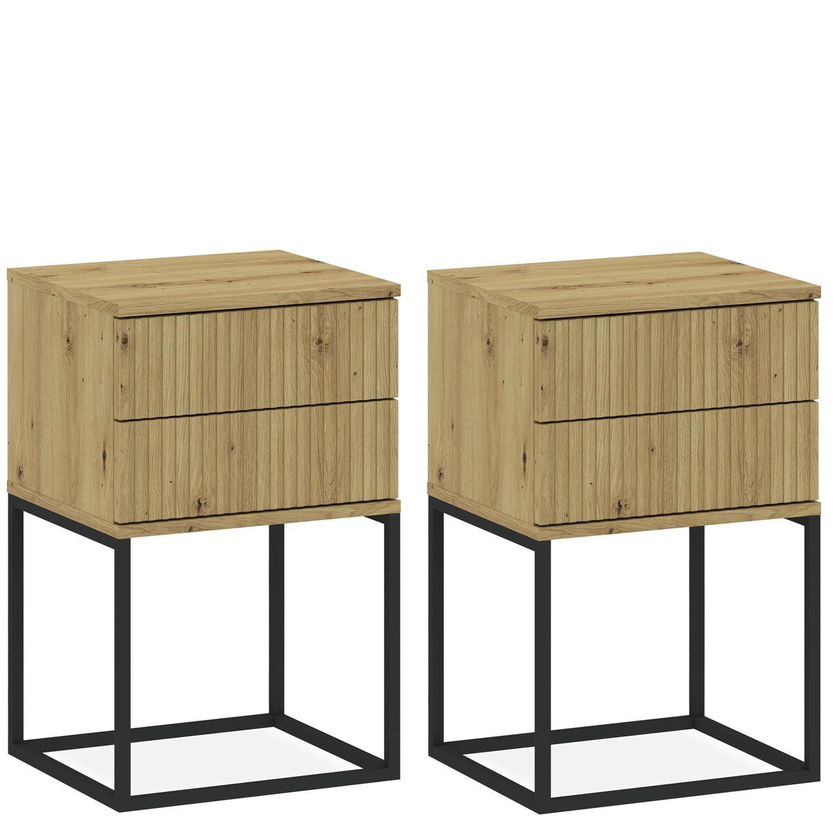 Konsimo RECTUS Zestaw stolików nocnych 2szt.w kolorze dębu artisan