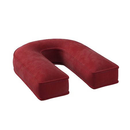 Poduszka literka U, intensywna czerwień, 35x40cm, Posh Velvet