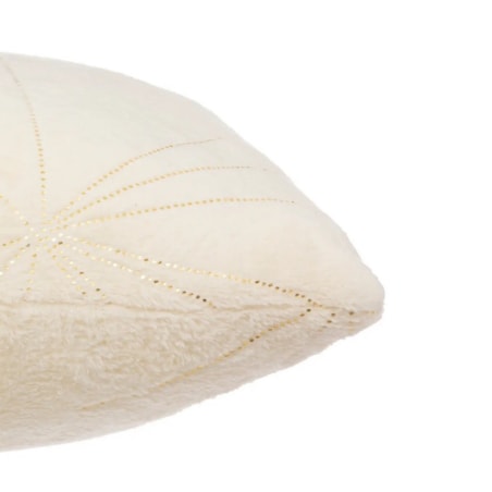 Poduszka futrzana kremowa ze złotym dekorem 40x40 cm