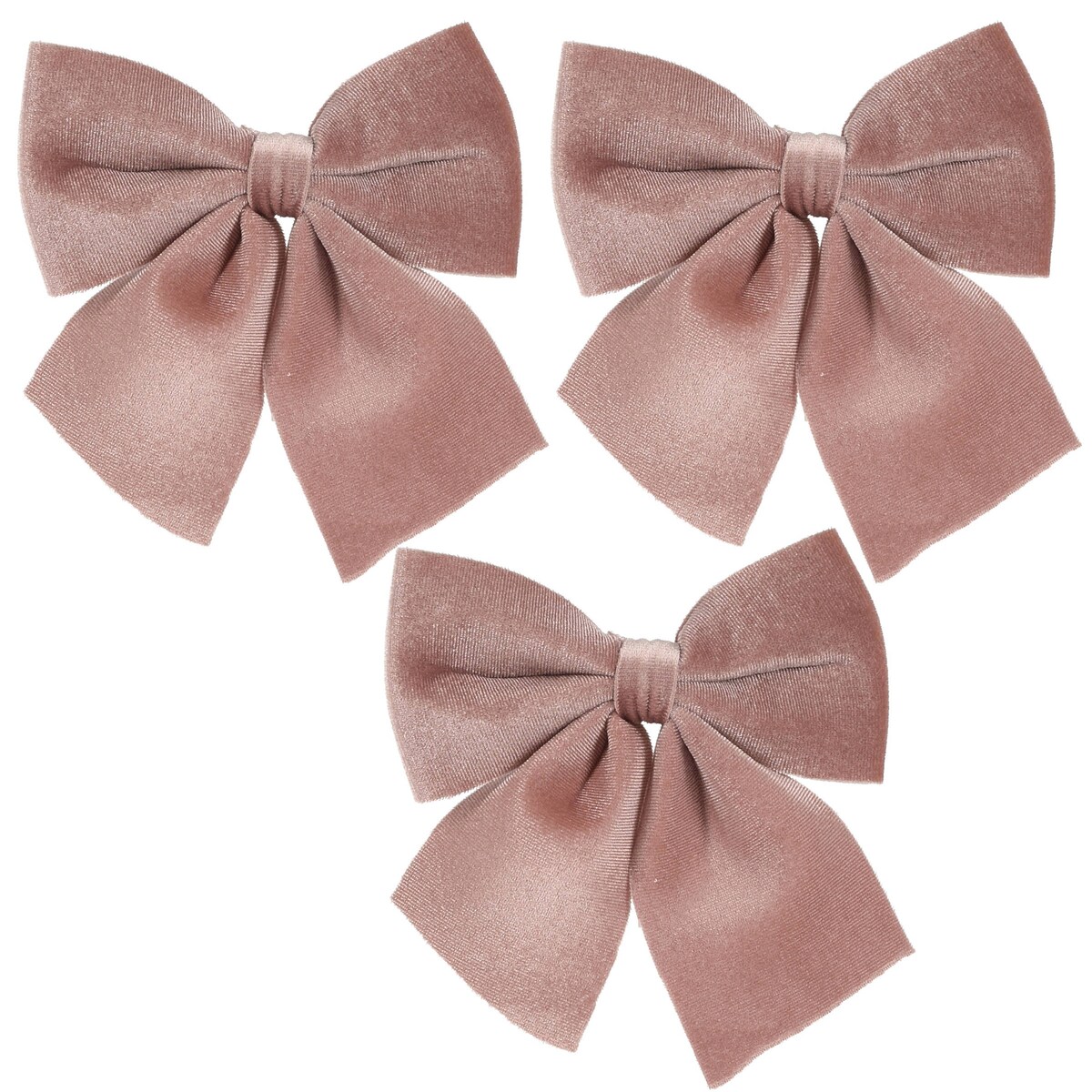 Kokardy świąteczne na choinkę, materiałowe, 3 sztuki, 10 x 9 cm