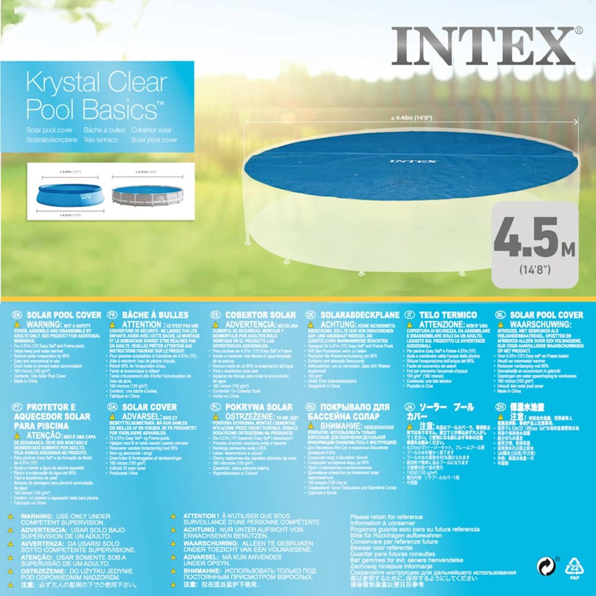 Intex Okrągła plandeka solarna na basen, 457 cm, 29023