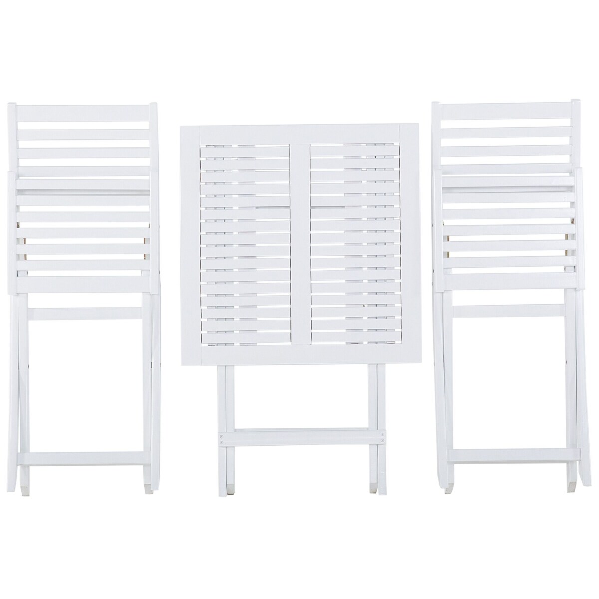 Zestaw mebli balkonowych drewniany biały FIJI