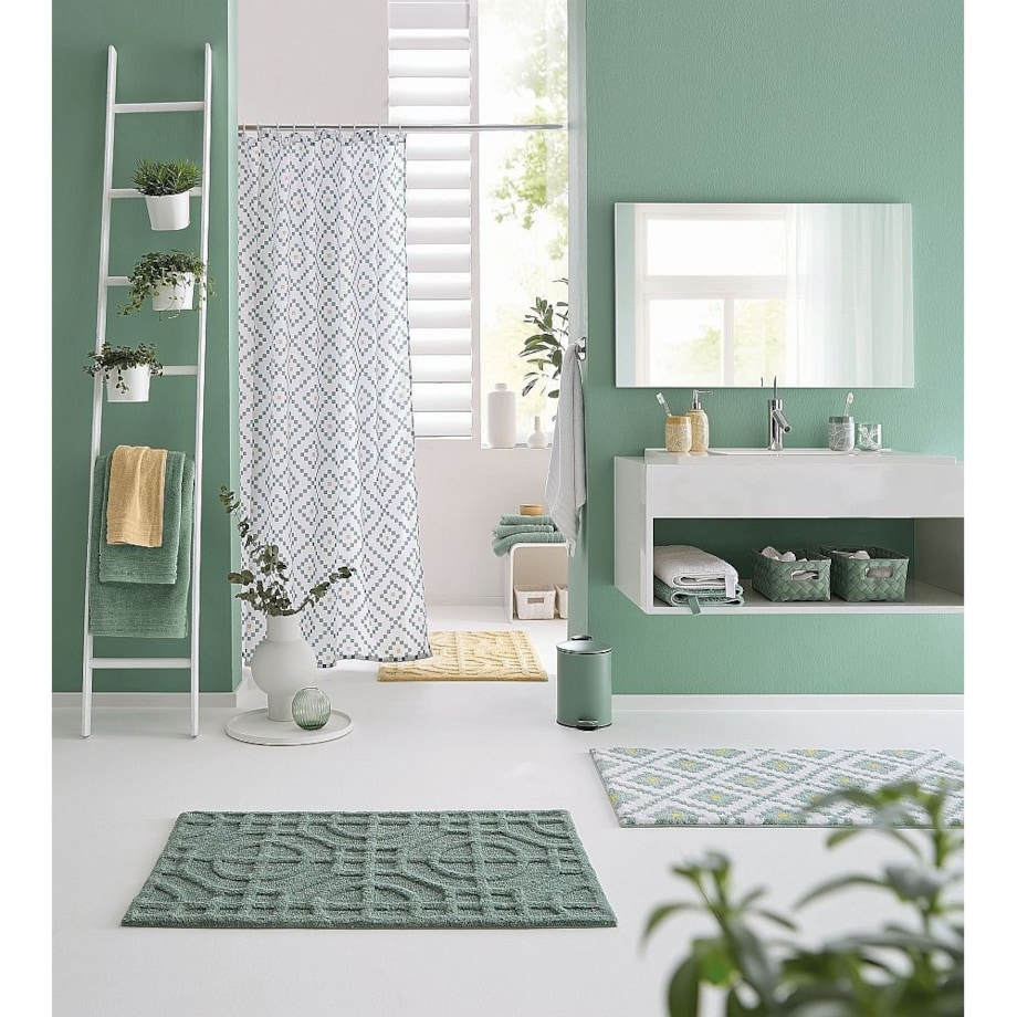 Kleine Wolke Alhambra Tekstylna zasłona prysznicowa zielony 180x200 cm