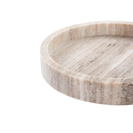 Taca dekoracyjna marmurowa beżowa ITEA