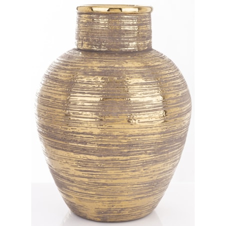 Wazon ceramiczny złoty, postarzany 32x24x24 cm JULITTA