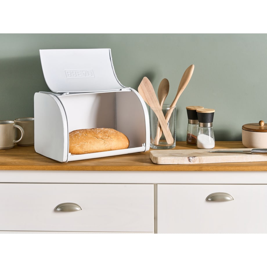 Chlebak metalowy biały CAROUBE