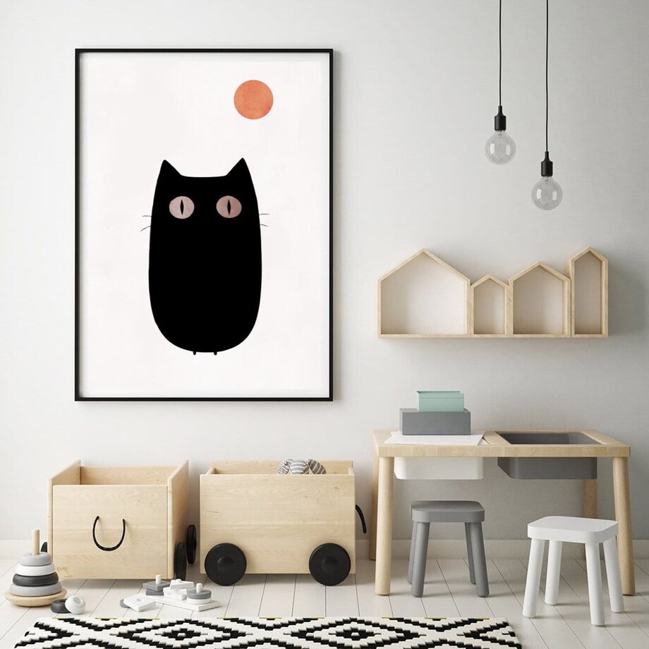 Poster Story, Plakat, Obraz - Czarny Kot, wymiary 70 x 100 cm