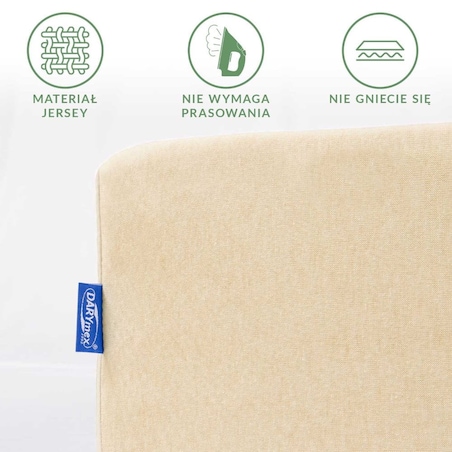 Prześcieradło z bawełny jersey z gumką 160x200 kolor jasny beż PREMIUM