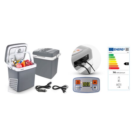 Lodówka turystyczna samochodowa Berdsen Icemax 26L szara 12V i 230V USB