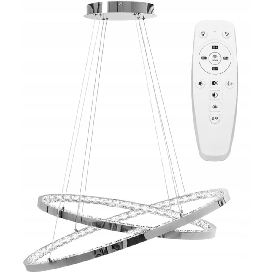 Kryształowa Lampa Sufitowa Żyrandol Ringi Led