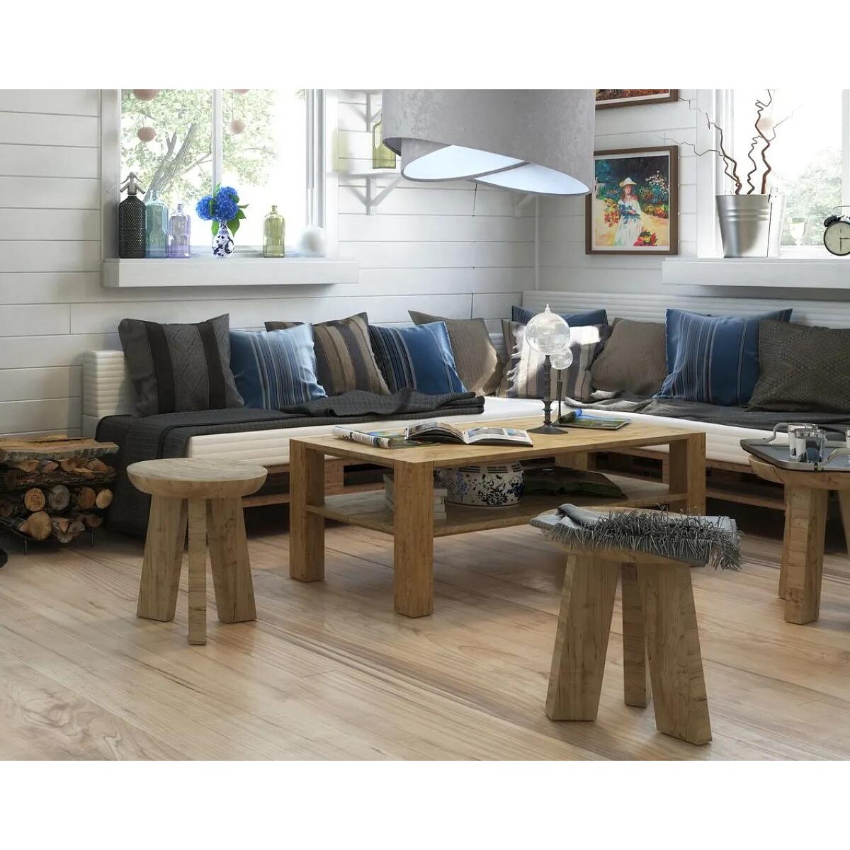 Lampa wisząca GEMSTONE szara/biała